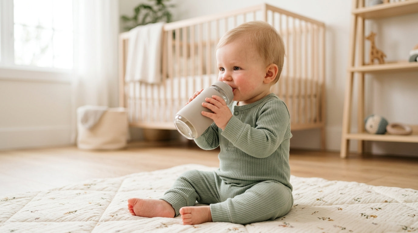 A tired parent's perspective on when babies finally learn to hold their own feeding bottle.