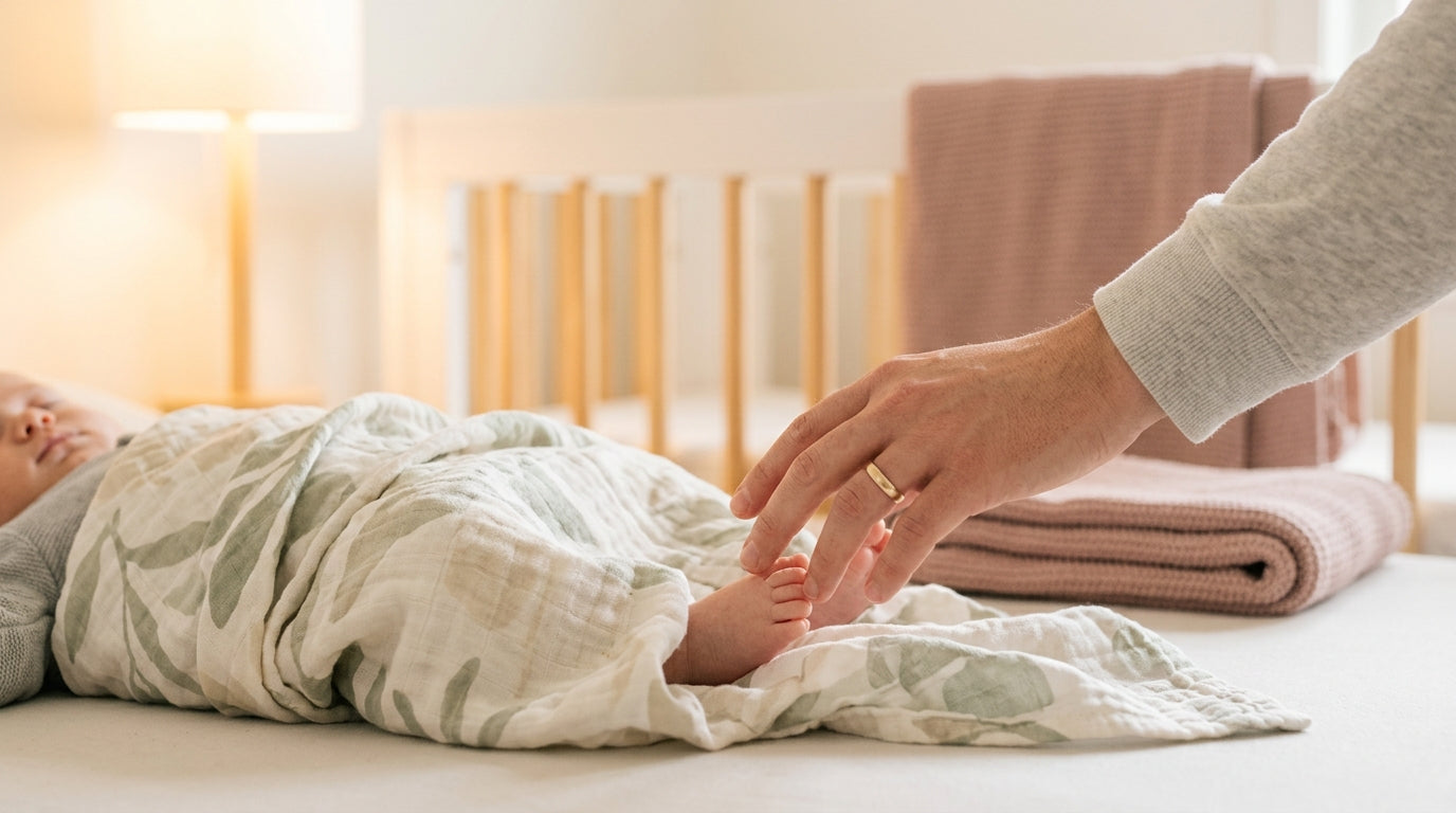 A tiny baby centipede crawling on a white nursery wall
