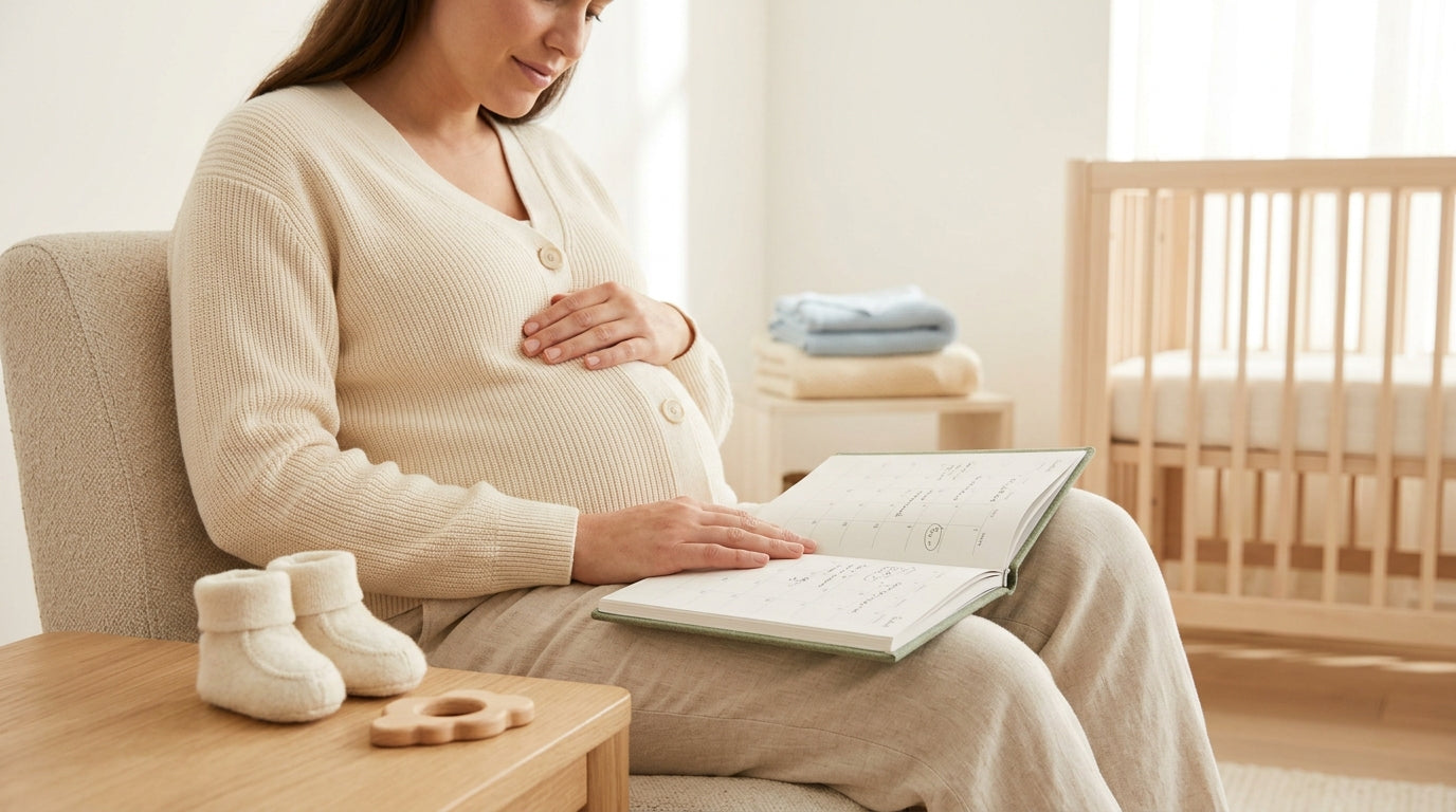 Baby due date calculator app on a phone