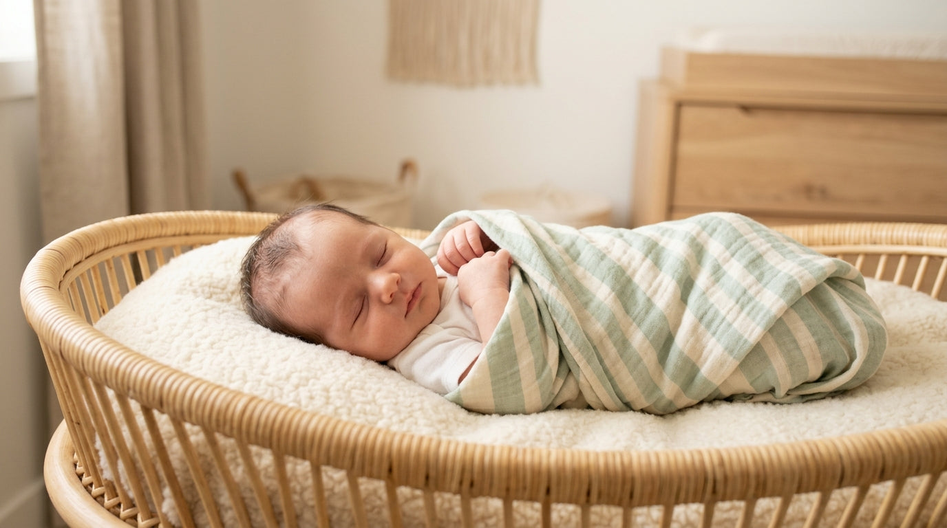 Worried dad checking newborn baby head soft spot safely