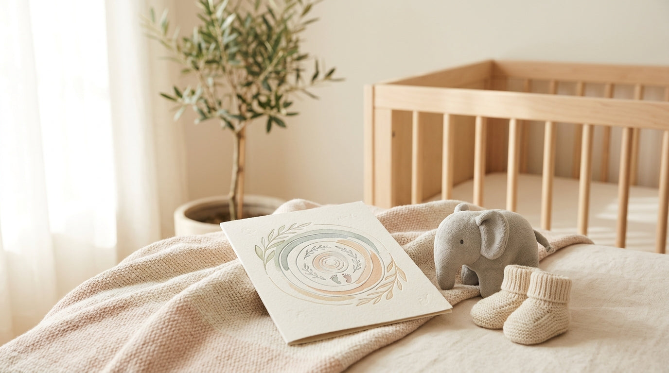 Pregnant woman drawing a baby map on her belly with washable markers.