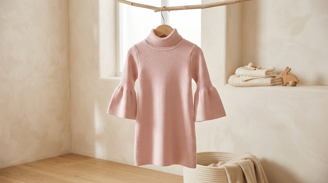 baby pink bell sleeve turtle neck dress Guide quality fabric offers extra White Festive Gown Champagne Cowl-Neck Silk Slip Size:G2 (22)