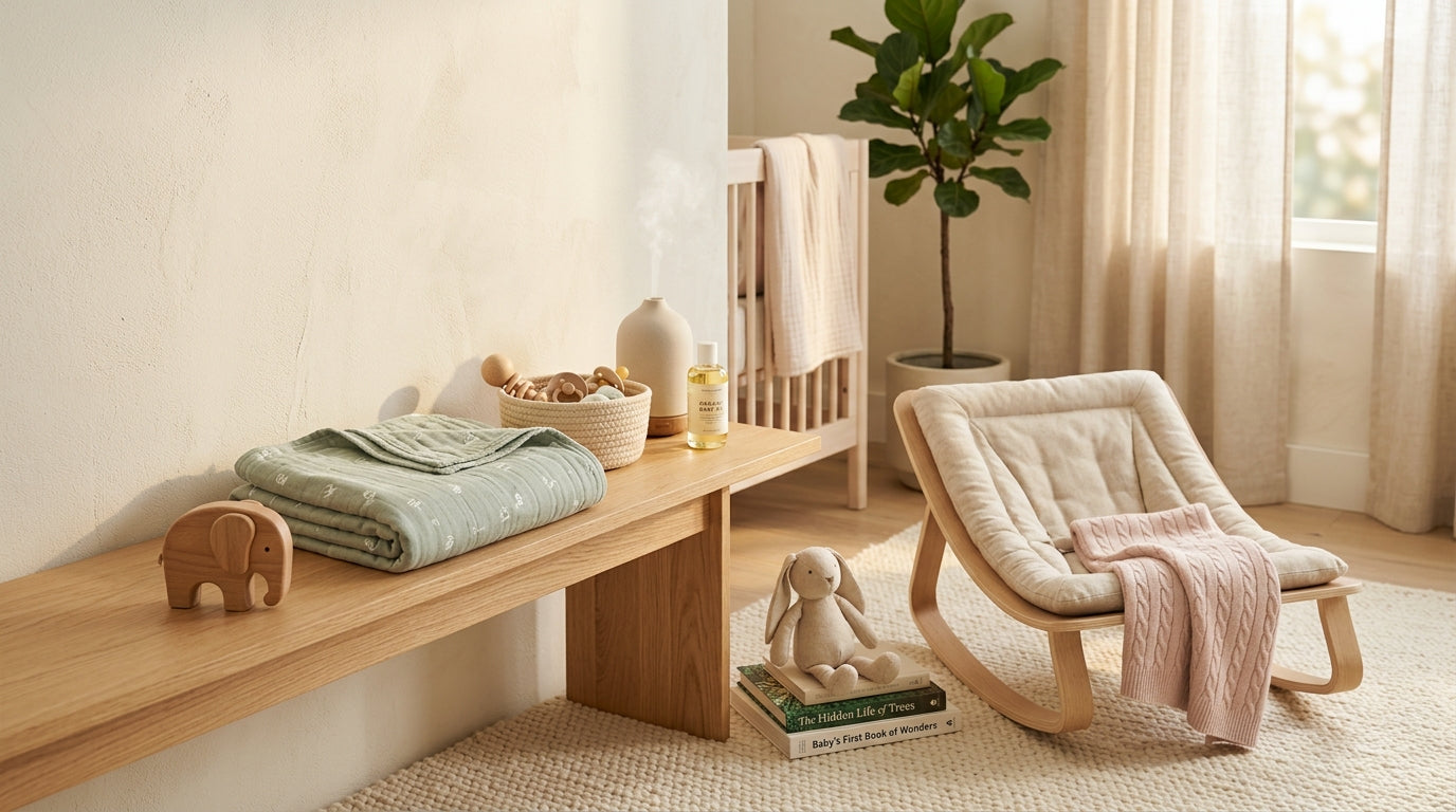 Sleep-deprived dad searching for baby png graphics on laptop