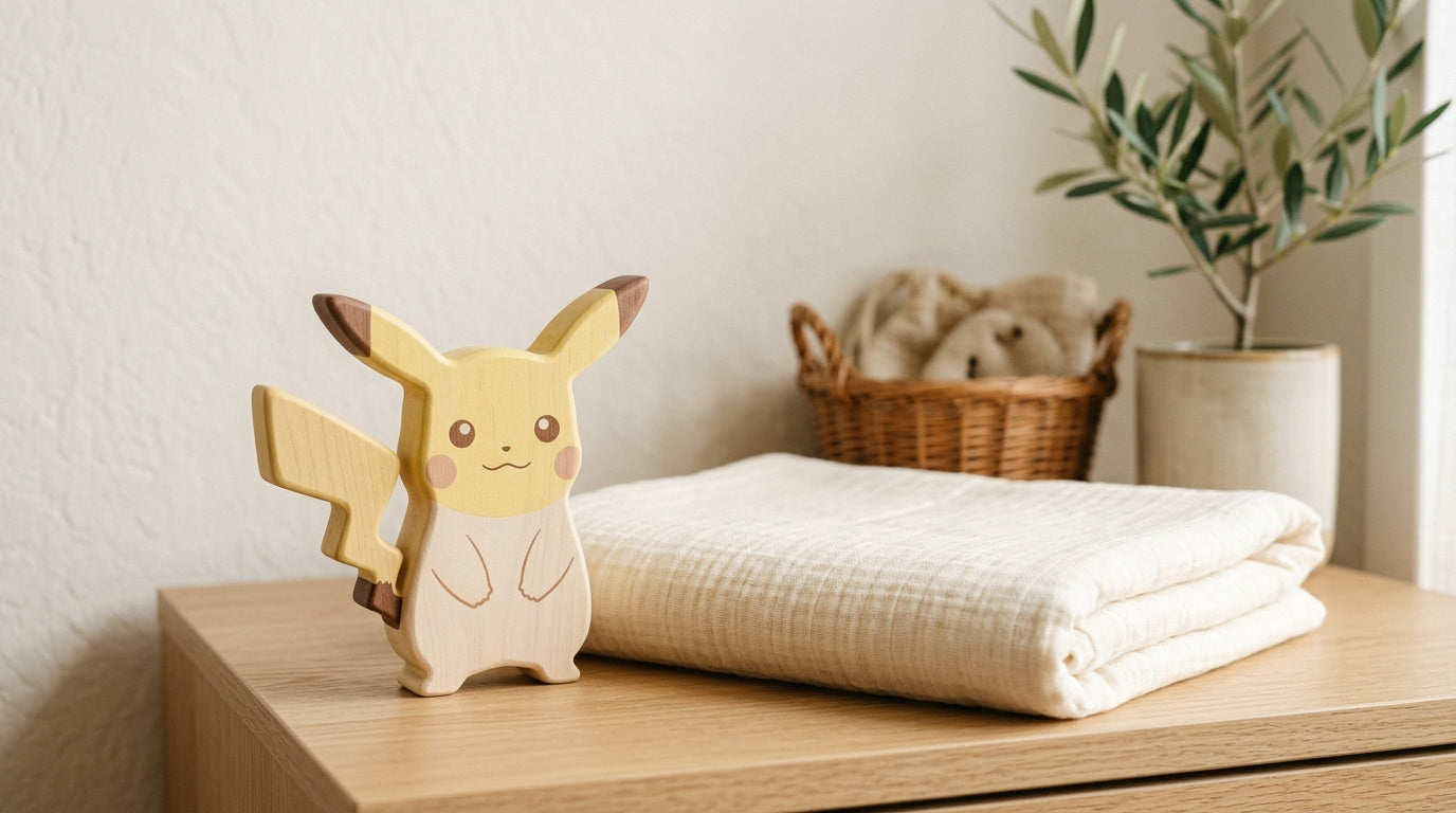 A messy living room floor with a baby reaching for a soft plush toy next to coffee