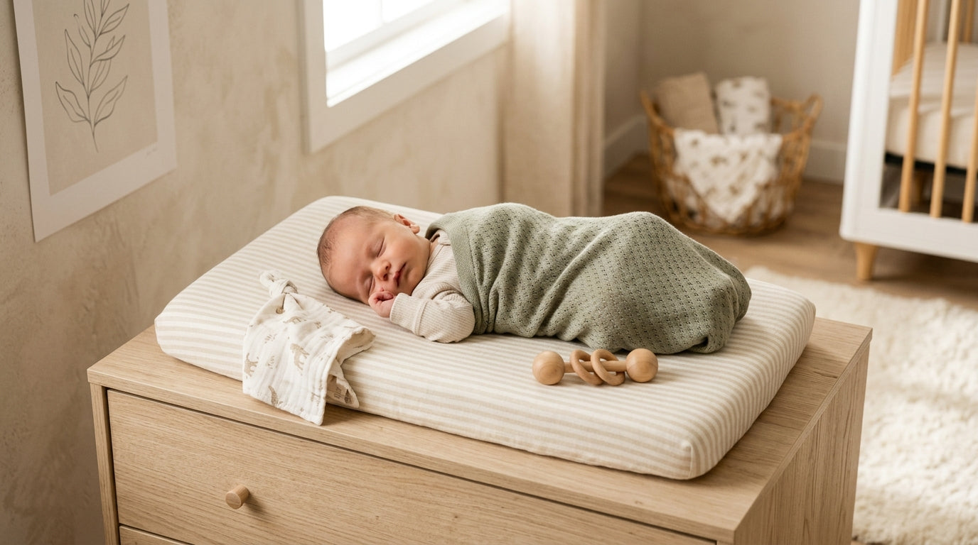 Marcus holding a coffee mug while looking at search results for baby saja boys on his laptop