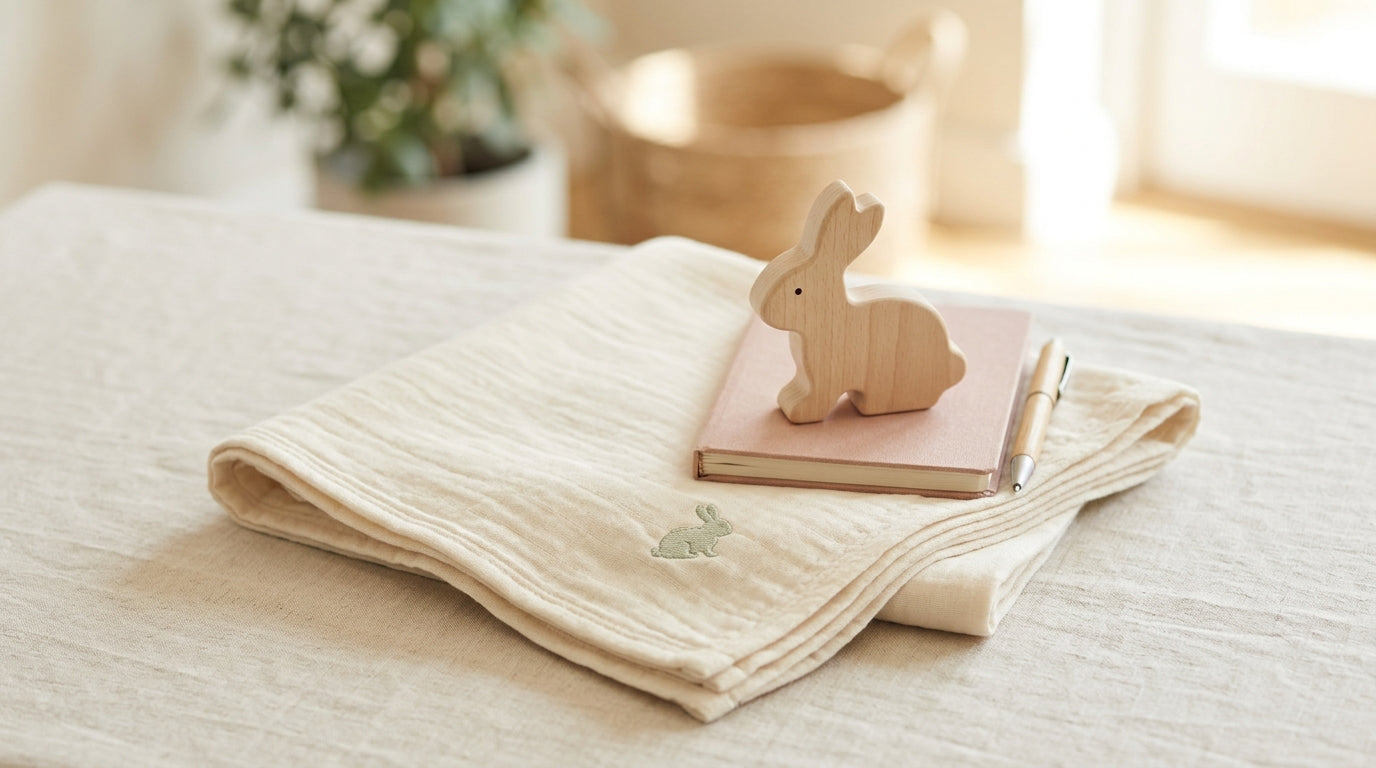 A small infant rabbit resting near a patch of grass in a backyard