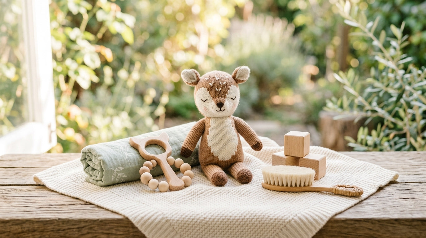 A spotted fawn resting quietly in tall green grass.