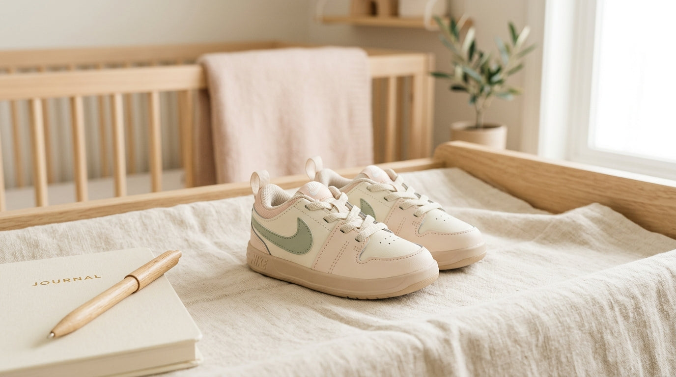 Two toddlers in a London park wearing tiny infant trainers while their dad looks exhausted.