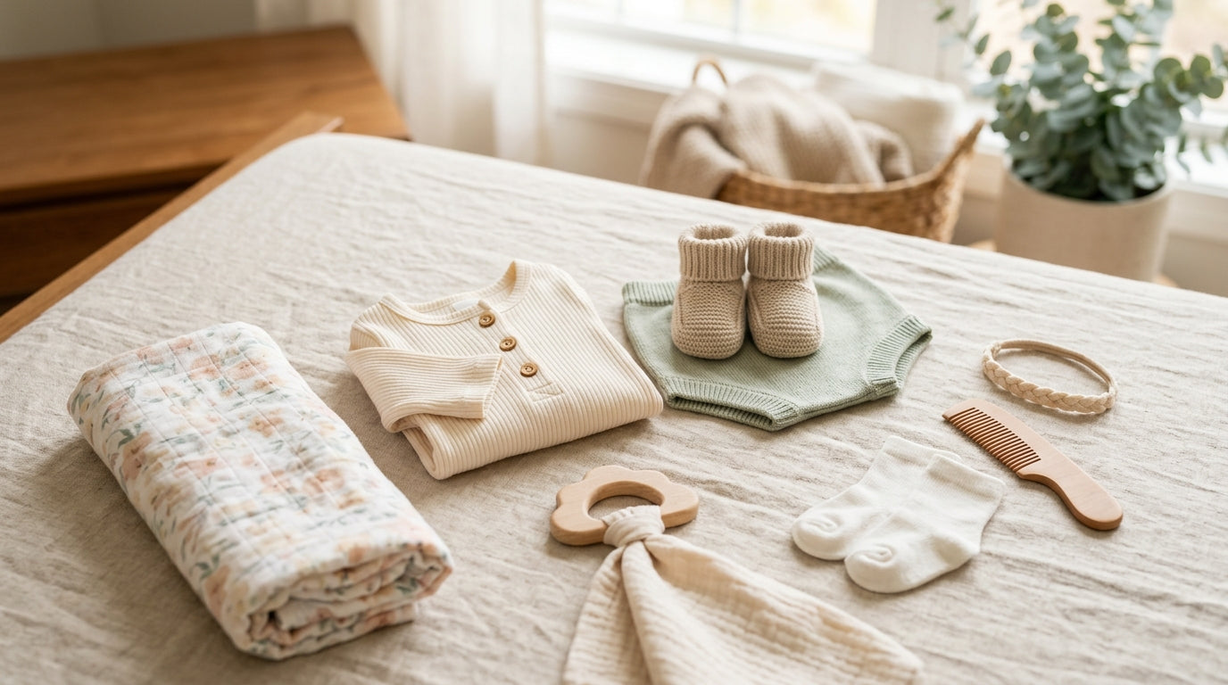 Exhausted dad holding two babies while staring confused at a massive pink tulle tutu