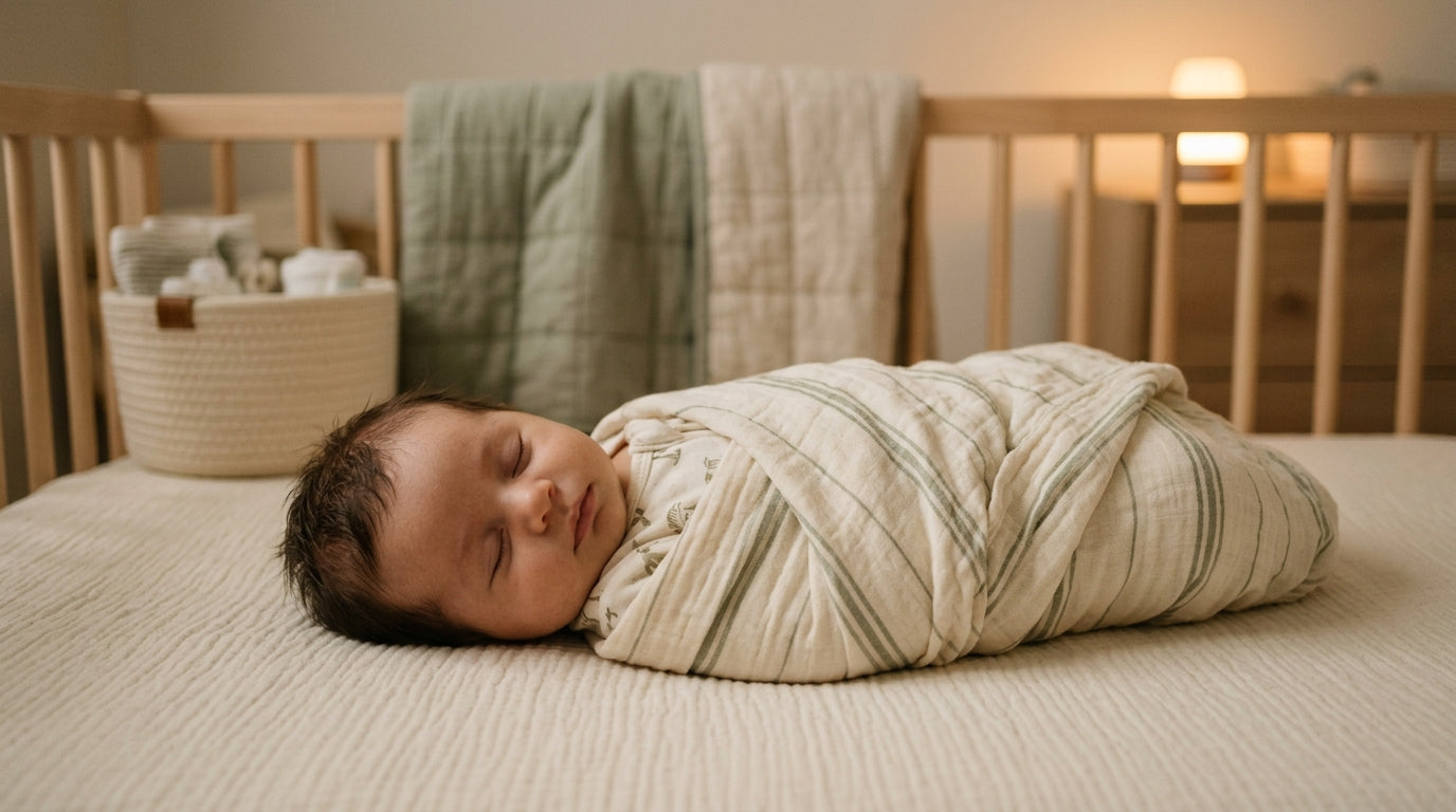 A bewildered dad staring at a baby monitor while his newborn sleeps loudly