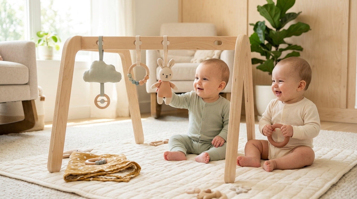 Tom trying to keep a glowing glassy baby safe from twin toddlers