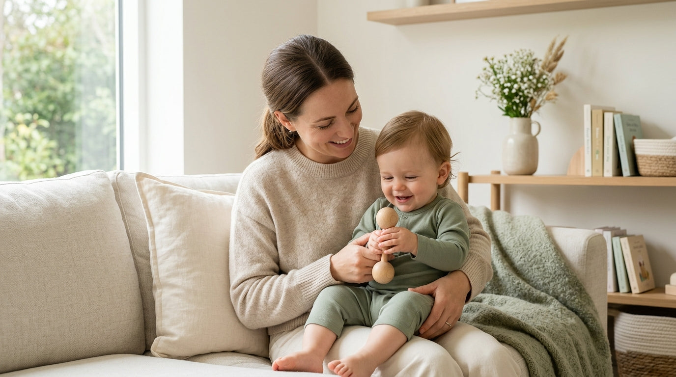 Tired mom holding coffee while looking at her phone reading about celebrity privilege