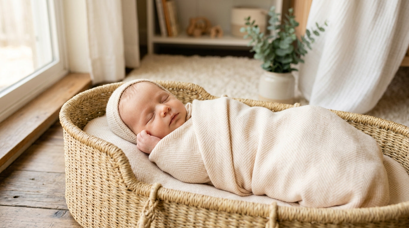 An ultrasound monitor showing a baby in the womb while a mother looks on