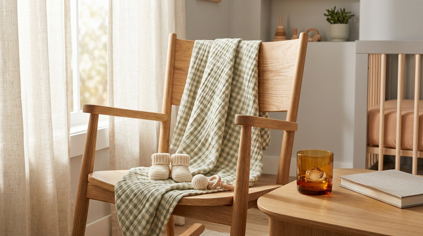 A confused parent searching for organic infant clothing and finding craft whiskey