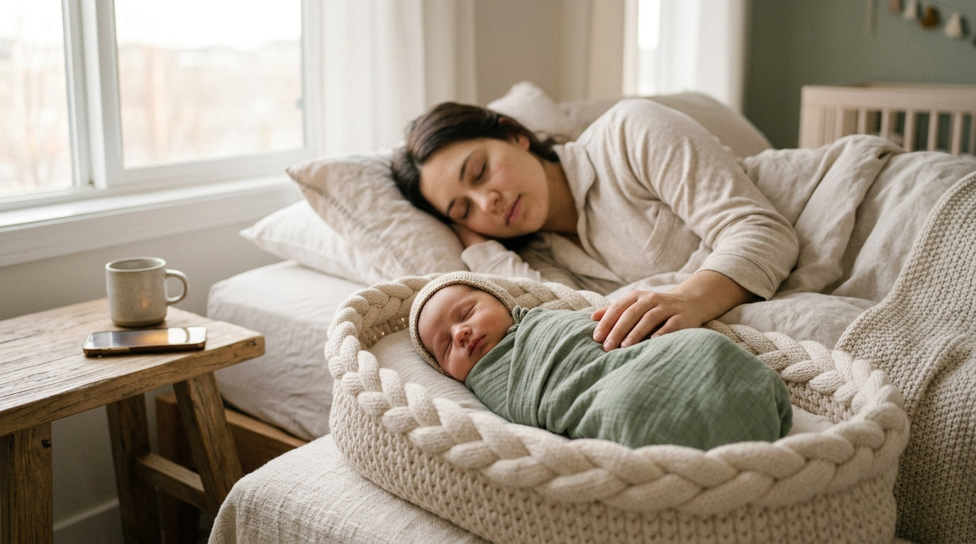 An exhausted dad watching a secret baby billionaire drama on his phone in the dark