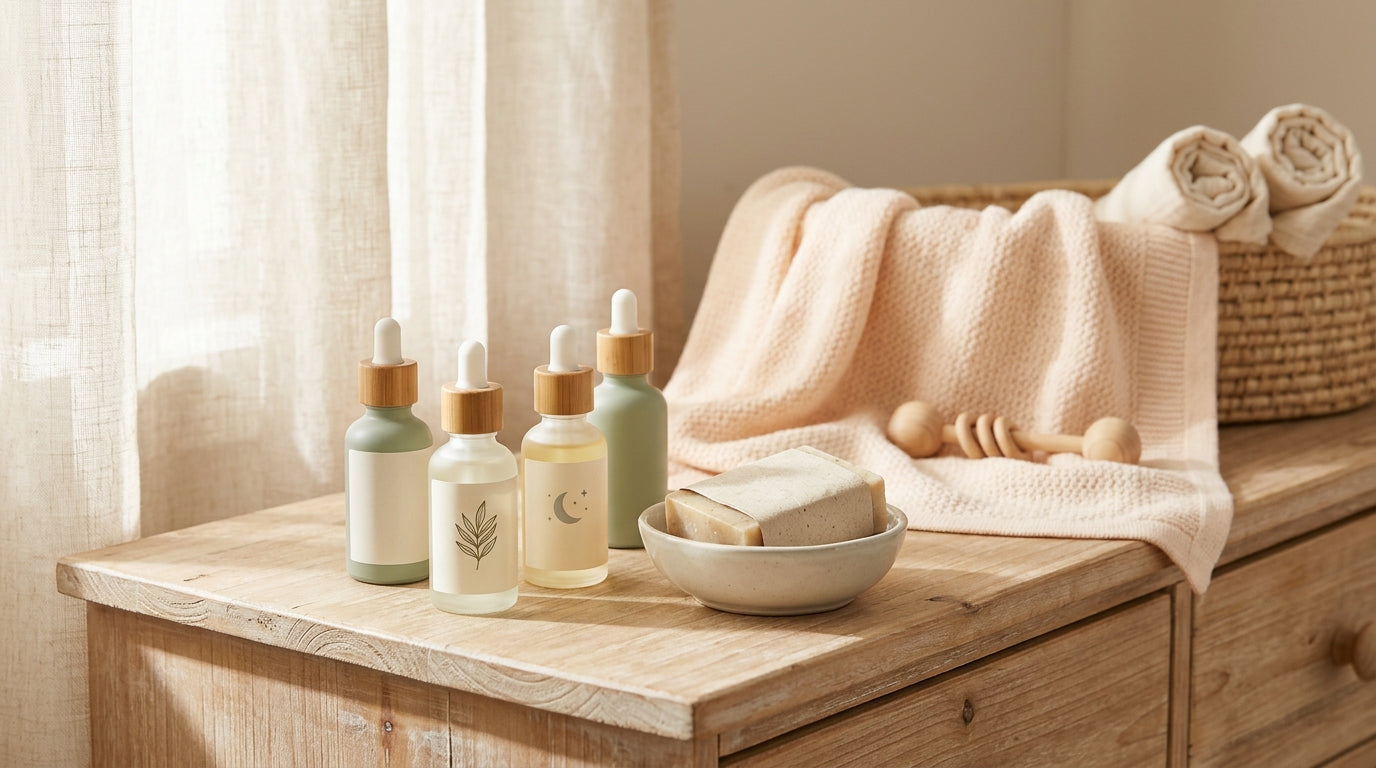 A stressed parent looking at a mobile phone and a positive pregnancy test