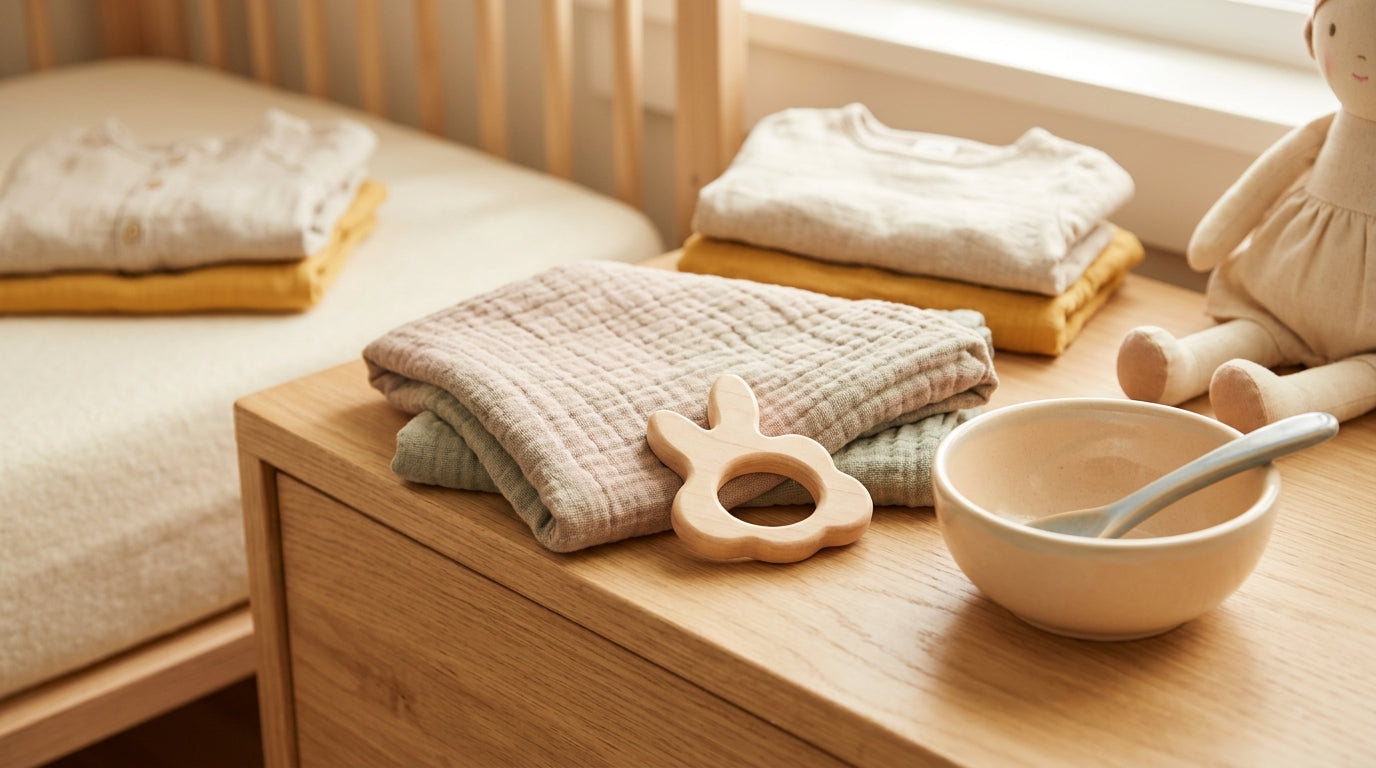 Dad looking shocked at a laptop screen after searching for sugar baby production instead of infant food facts.