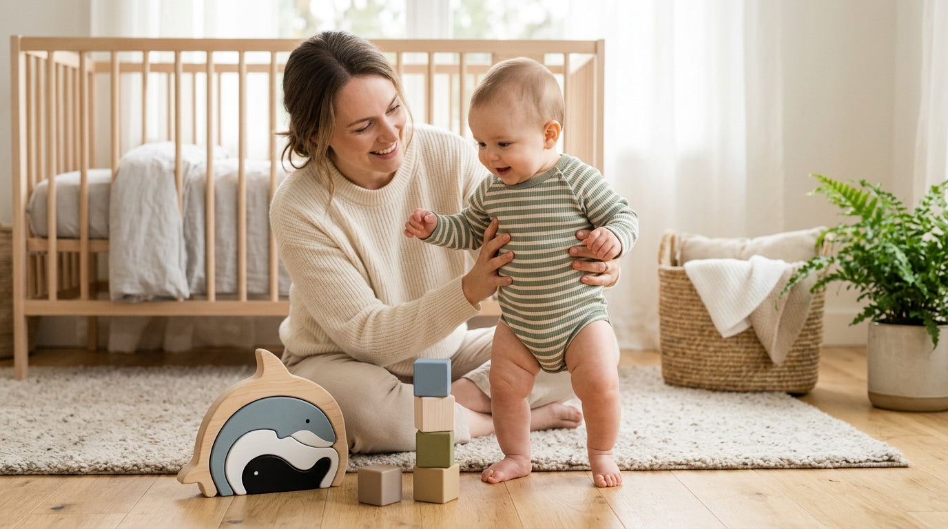 A newborn baby orca swimming next to its mother in the ocean