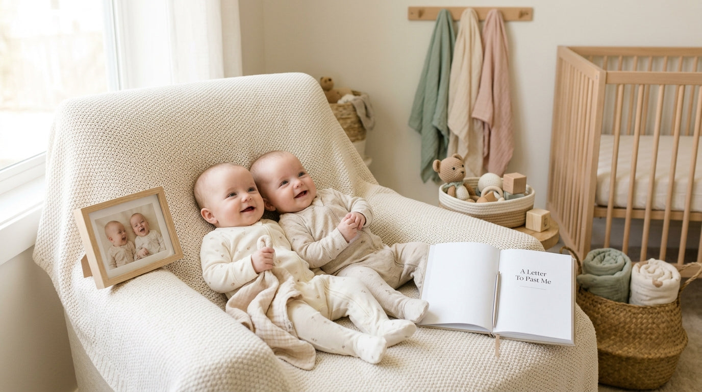 Exhausted dad looking at baby memes on his phone in the dark