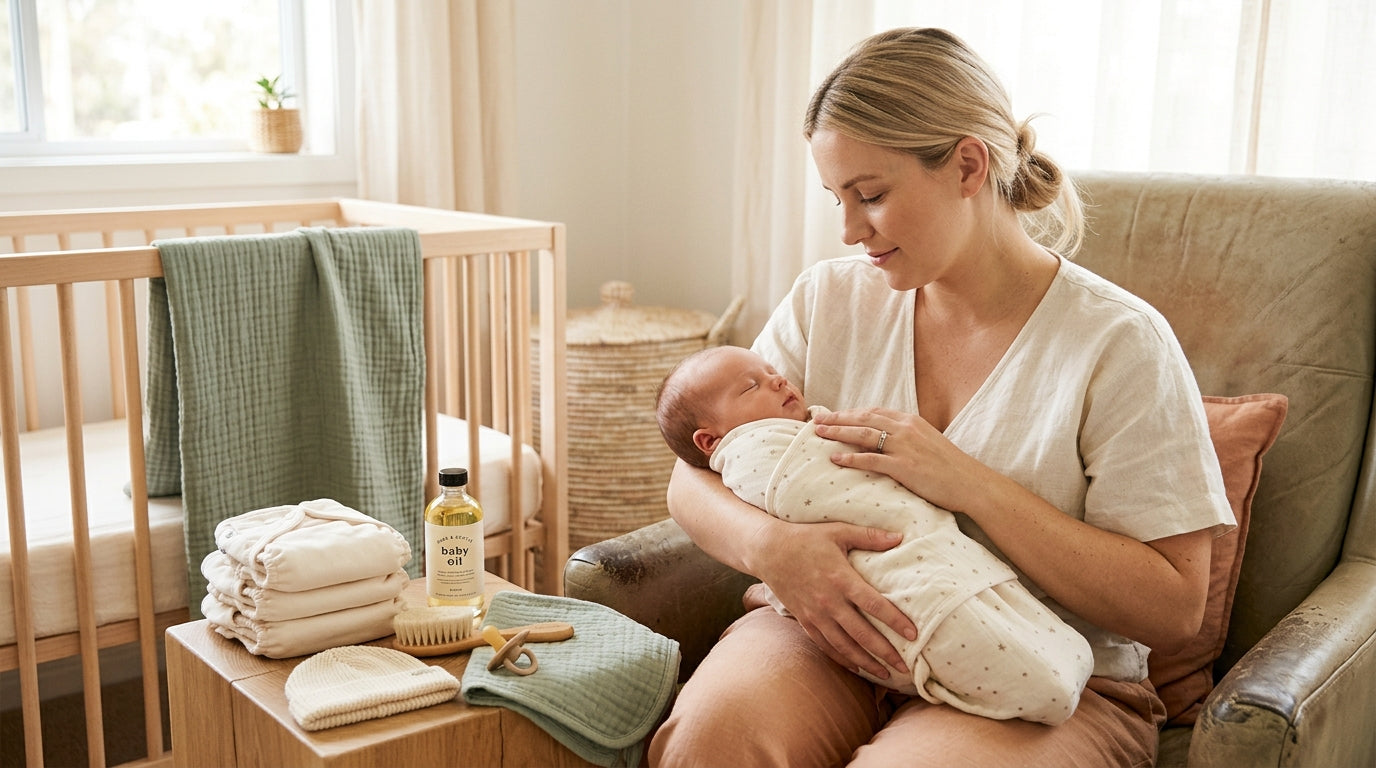 Pediatric nurse holding a crying infant while testing out life w baby
