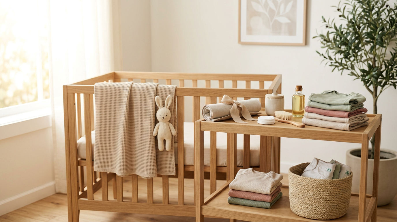 Exhausted parents looking at a complicated written birth plan on a table.