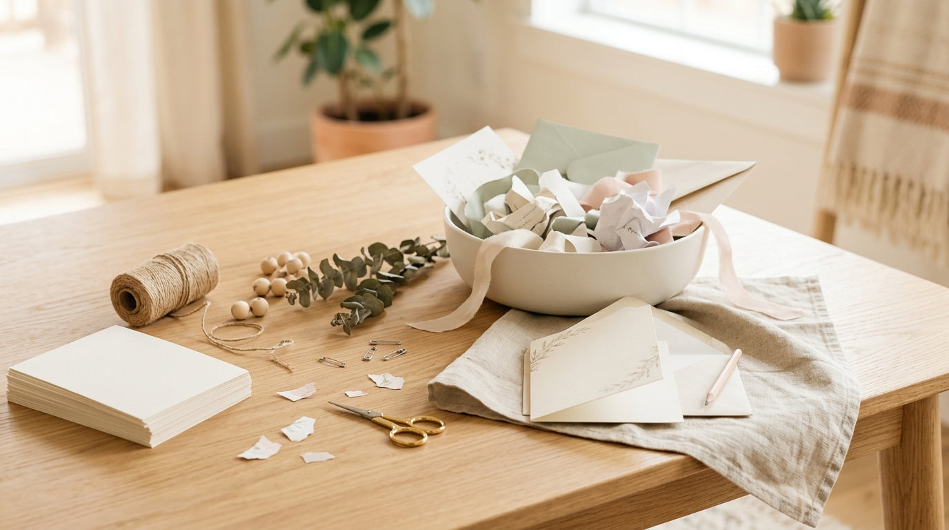 A stressed dad looking at a laptop screen filled with baby shower invite designs