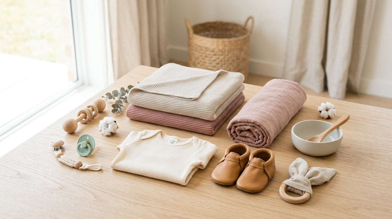 Toddler bundled in a winter coat eating fruit
