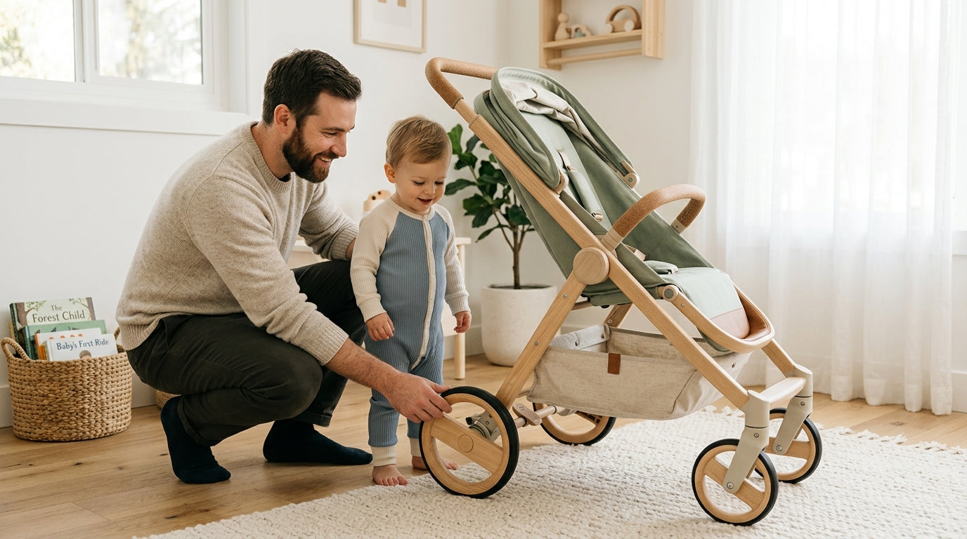 An 11 month old baby boy stuck in the corner of a living room