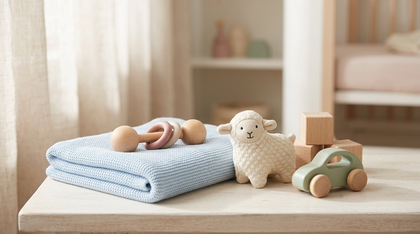 Sarah holding a coffee cup while looking exhausted at a pink TV screen