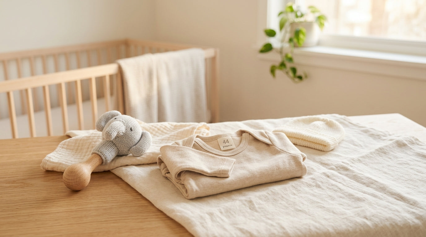 A tiny wrap bodysuit in premature size 44 lying next to tangled hospital monitor wires