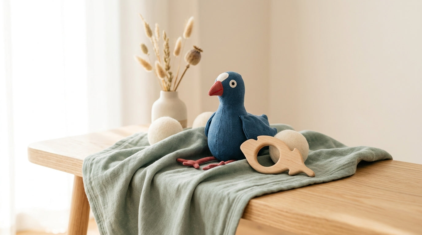 A toddler covered in swamp mud staring at a fluffy black pukeko chick in the tall wetland reeds while his mom panics.