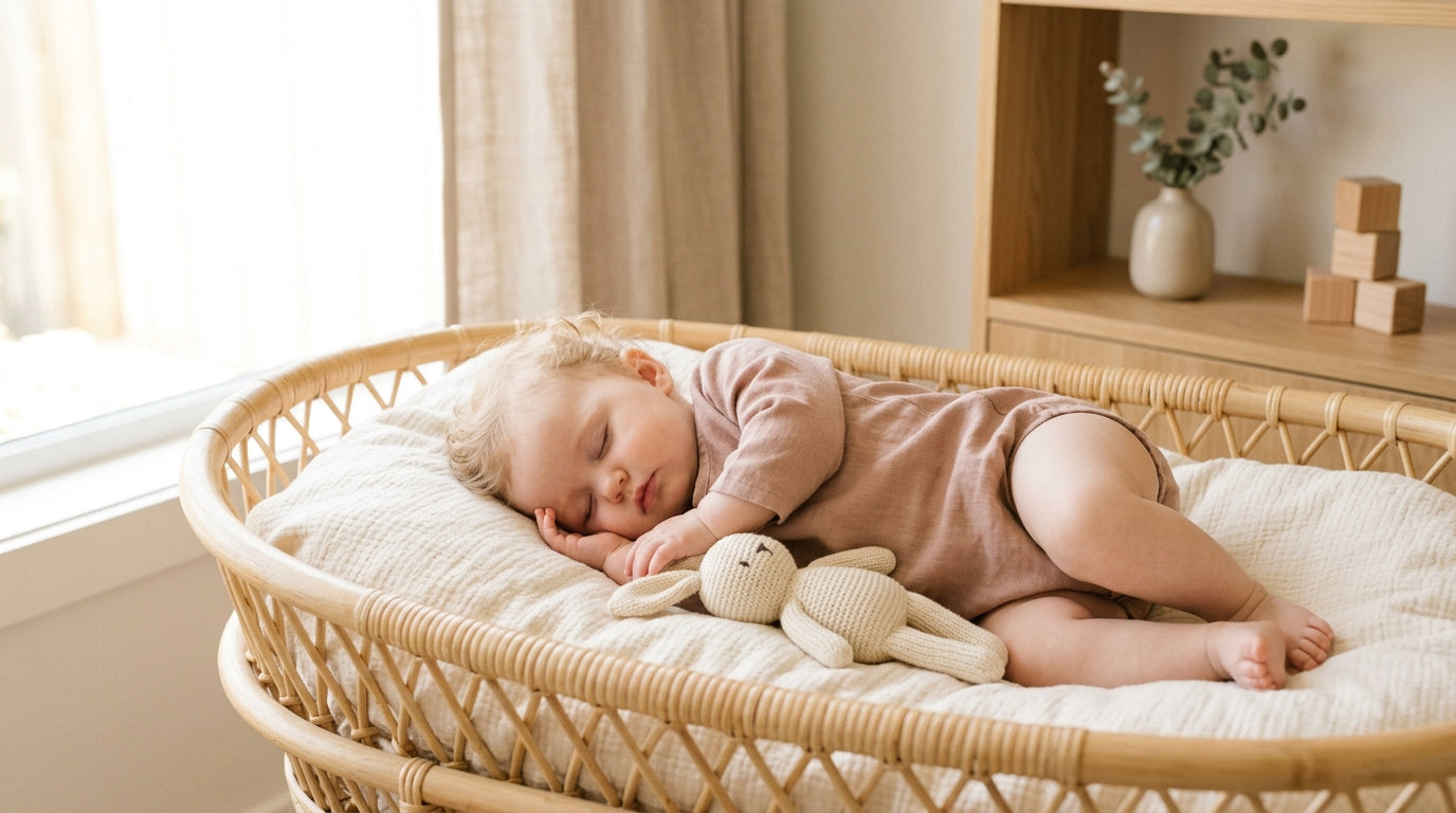 A tired mother looking at a list of modern naming options for her daughter