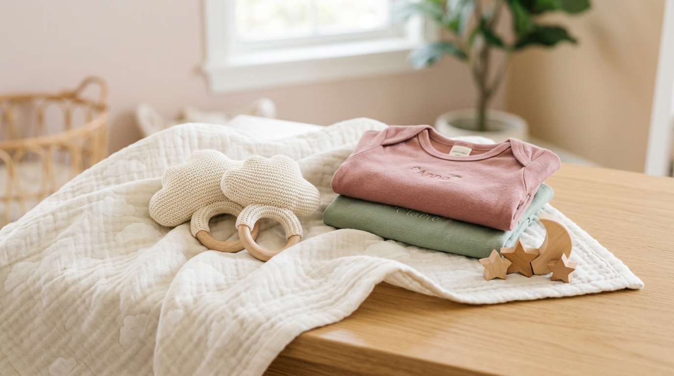 Baby Gemini playing with Ryder's Anna Claire clouds blanket on the floor.
