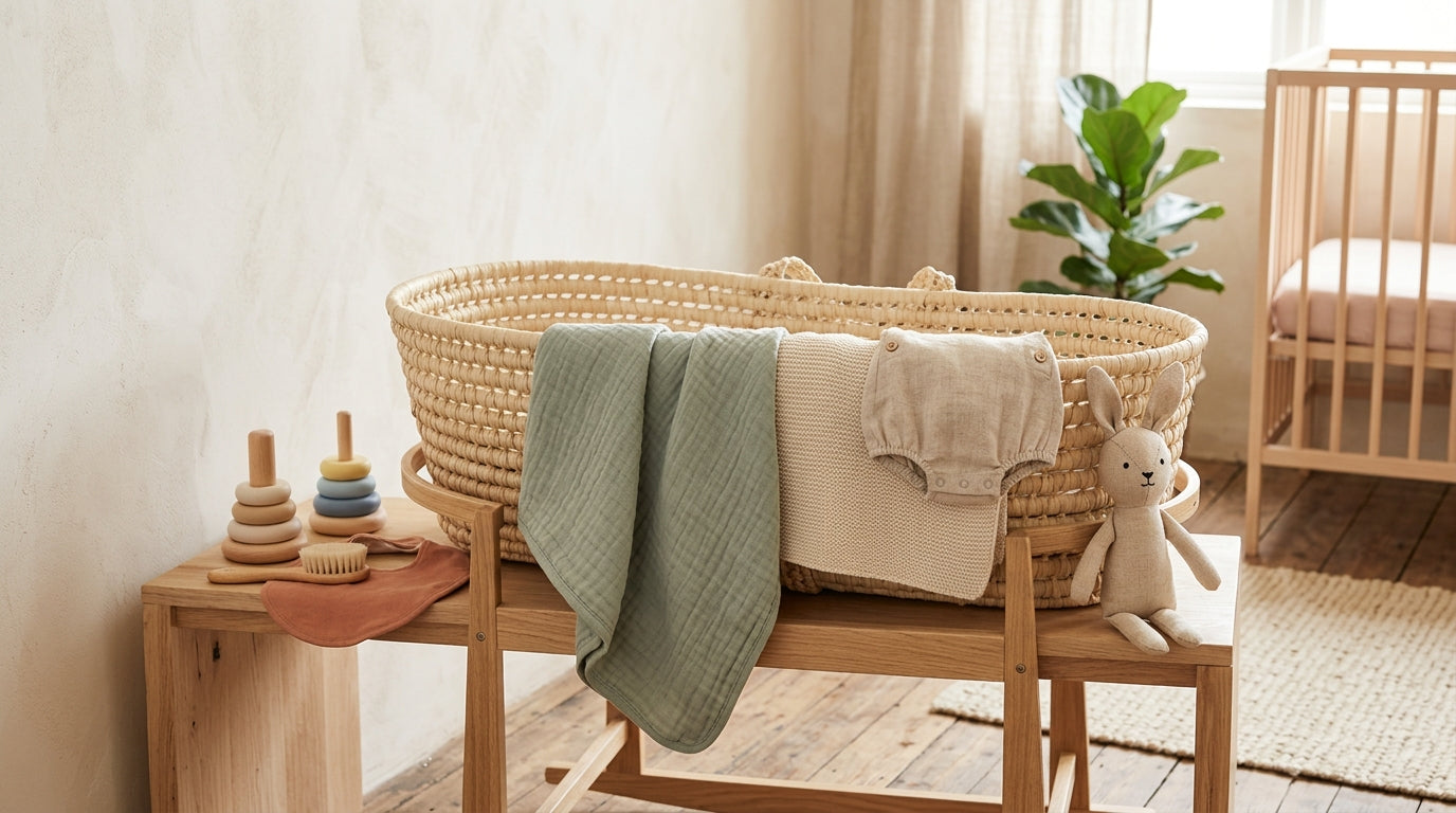 Exhausted dad holding a smartphone in a dark nursery while a baby sleeps