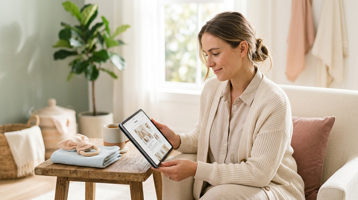 A laptop screen showing game files next to a messy stack of baby clothes.
