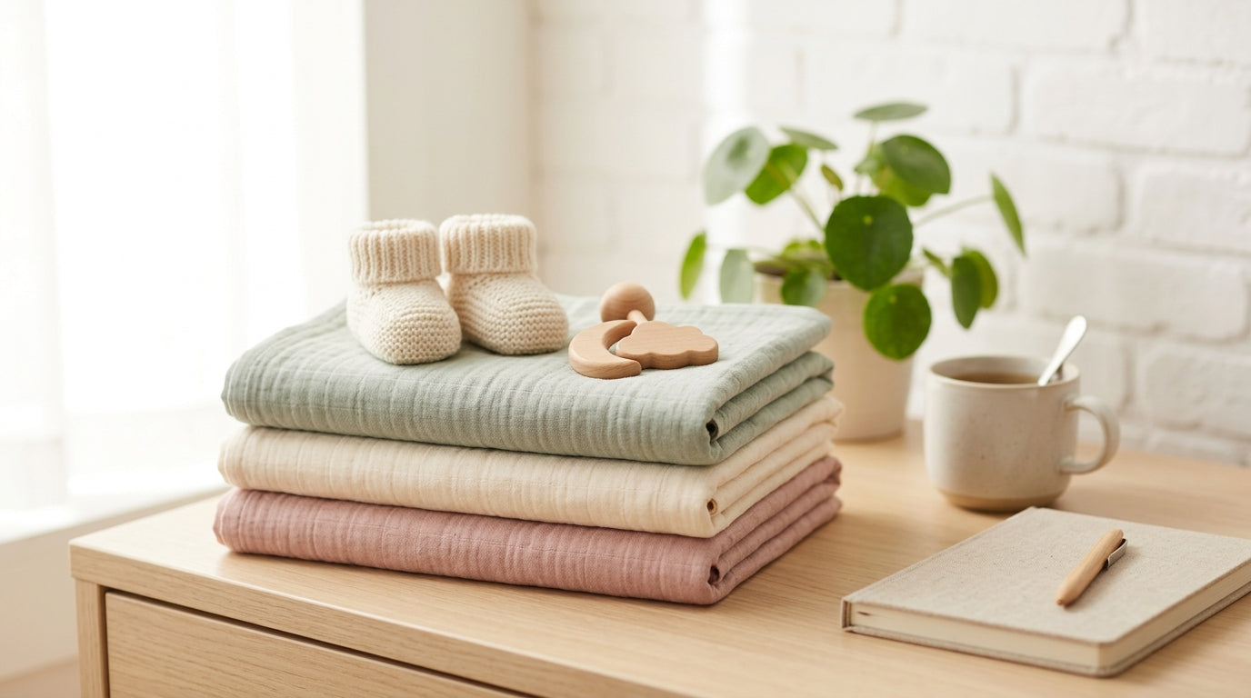 Exhausted mother comforting her fussy baby after a doctor appointment