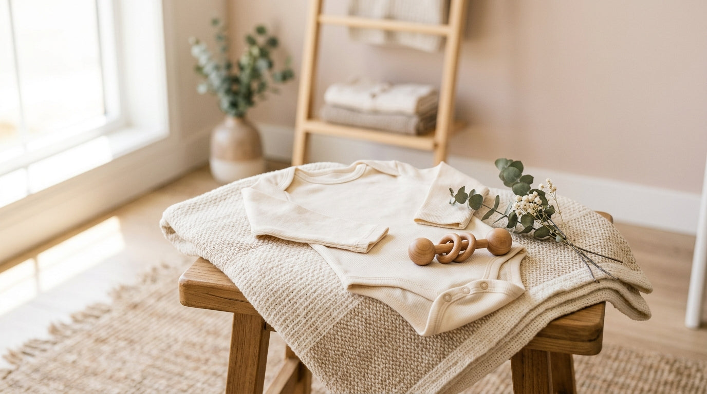 Frustrated toddler in a dance studio trying to pull off a scratchy synthetic long-sleeve bodysuit.