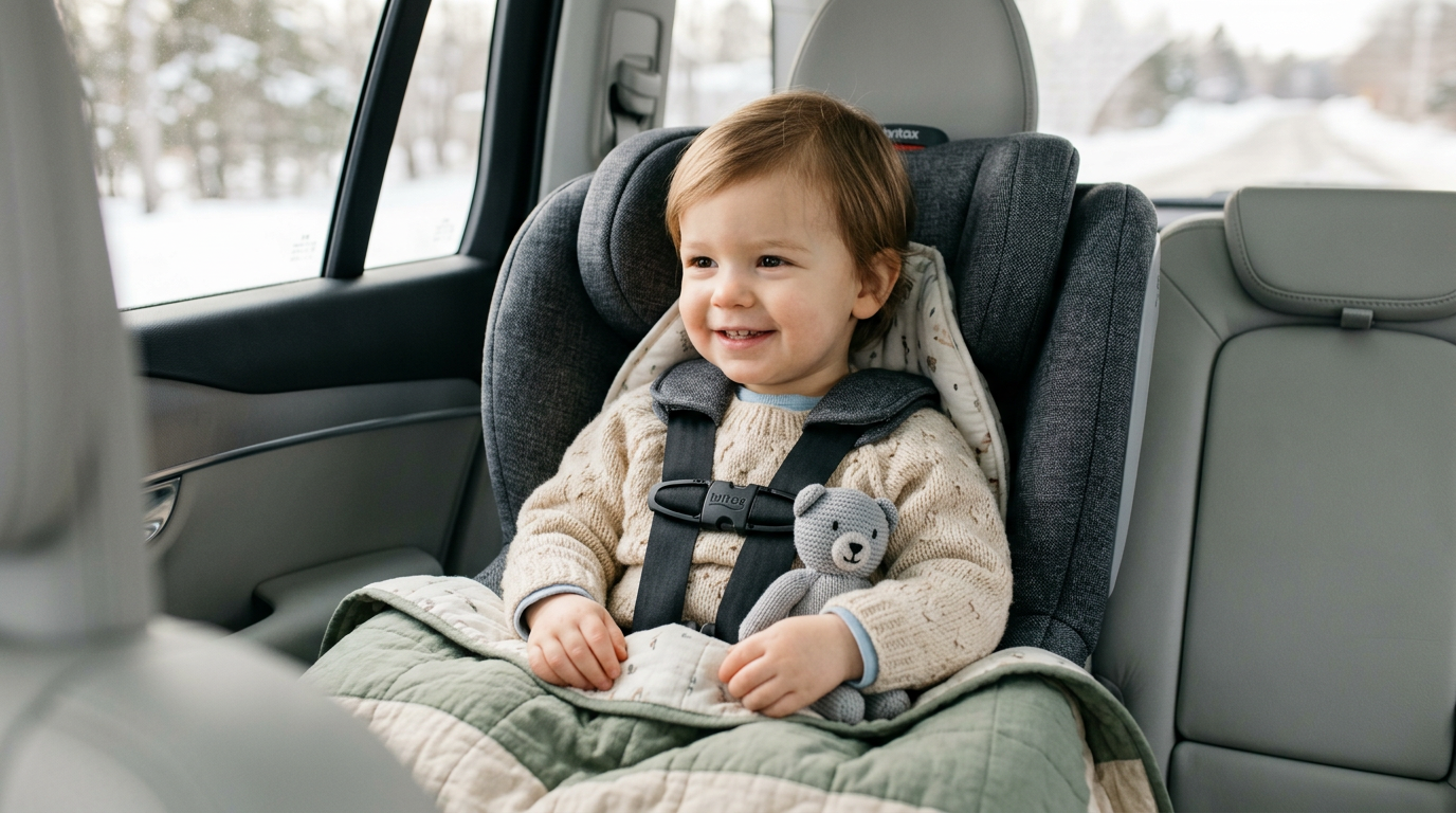 A tired dad holding two different toddler sweaters in a messy bedroom