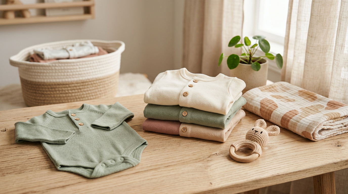 A sleep-deprived mom holding a massive pile of stained tiny baby bodysuits.
