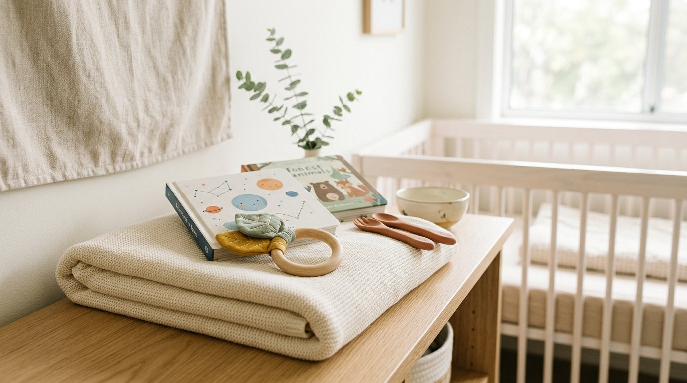 Tired dad holding twin girls while reading a Fantastic Four comic book.