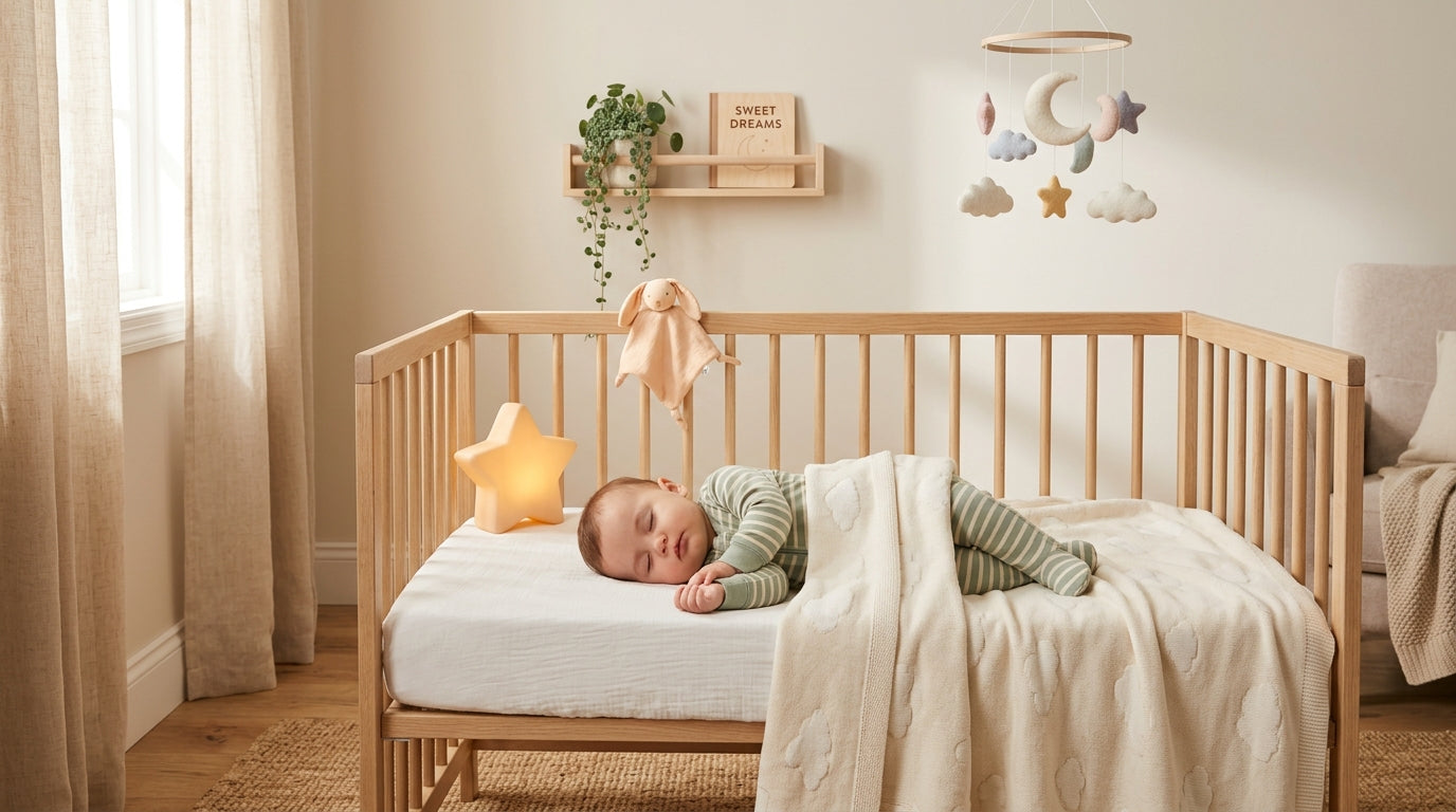 Exhausted dad staring at his phone in a dark kitchen while holding a baby