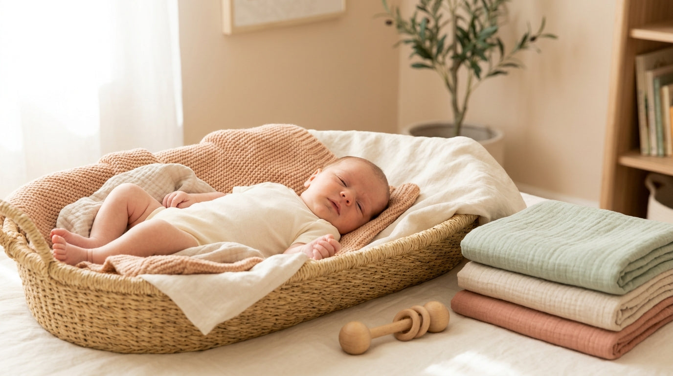 A mother holding her newborn baby in a hospital room