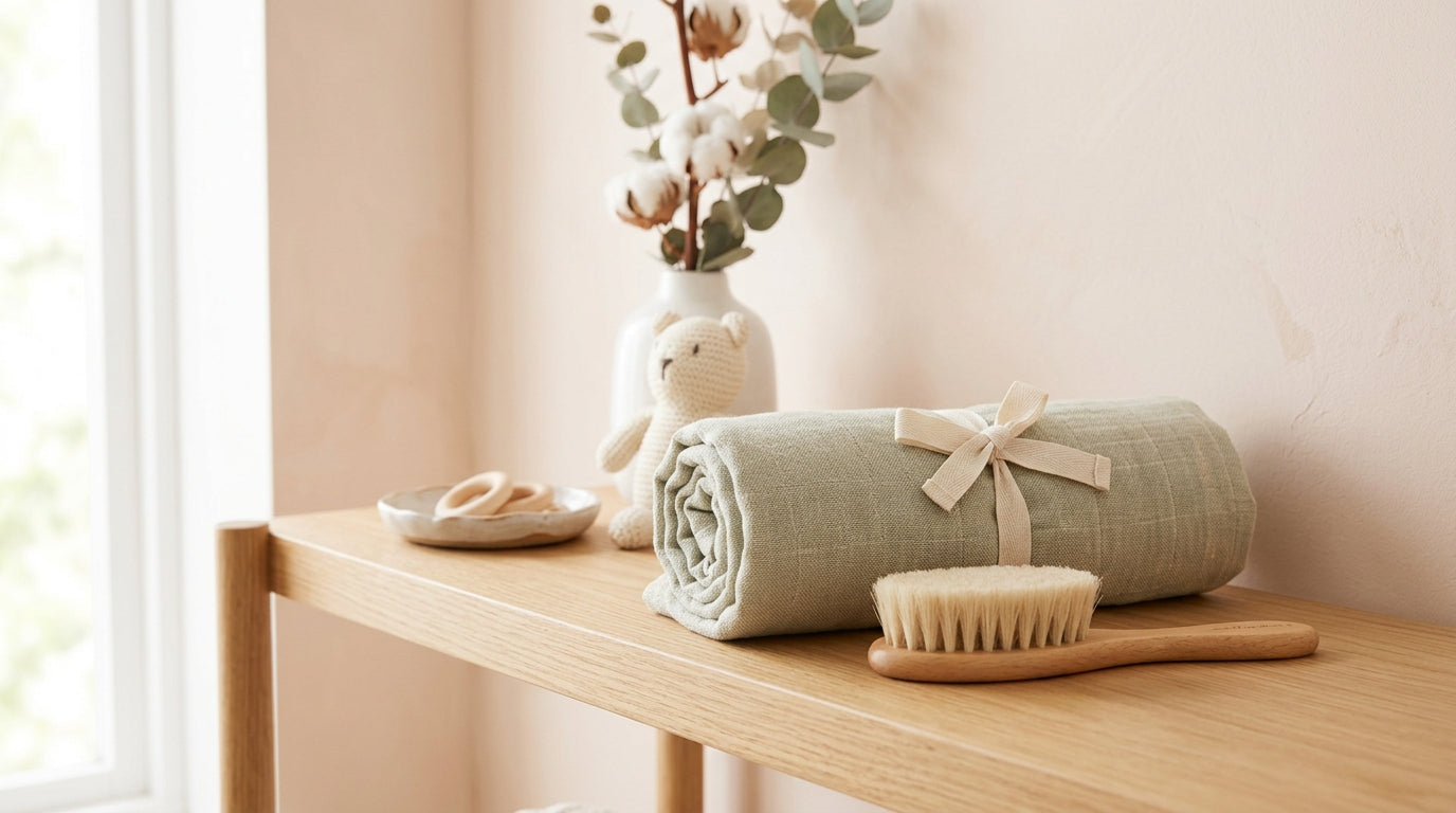 A dad looking at his phone anxiously next to a pregnant belly