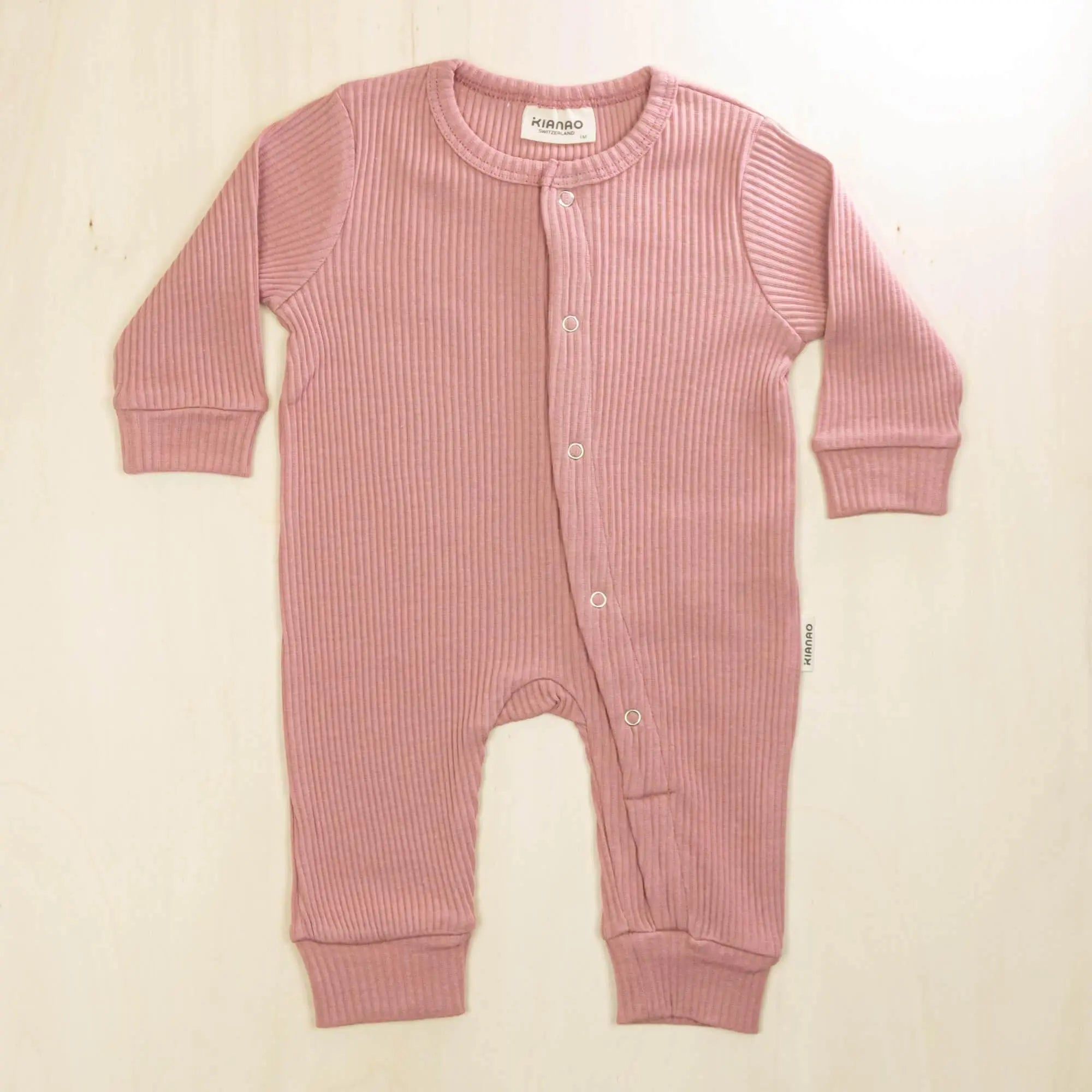 old rose organic cotton baby romper made with 95% organic cotton for sensitive baby skin
