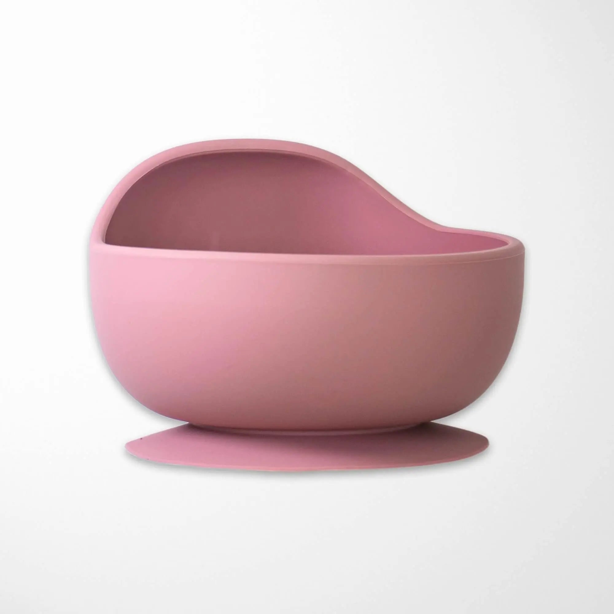 pastel violet silicone suction bowl for babies, featuring stay-put base and smooth interior for easy scooping