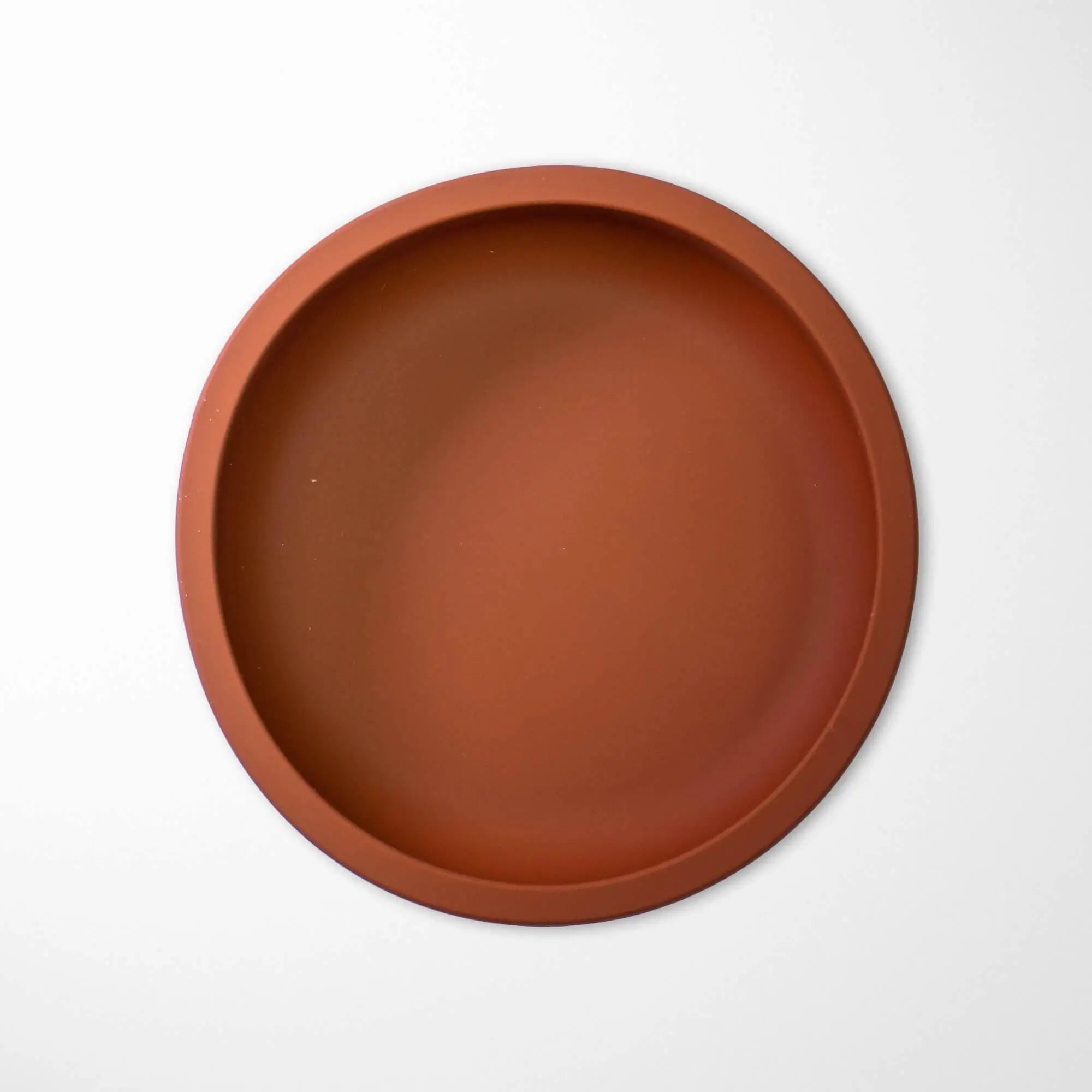 satin brown silicone suction bowl for babies featuring easy-release tab and microwave-safe design