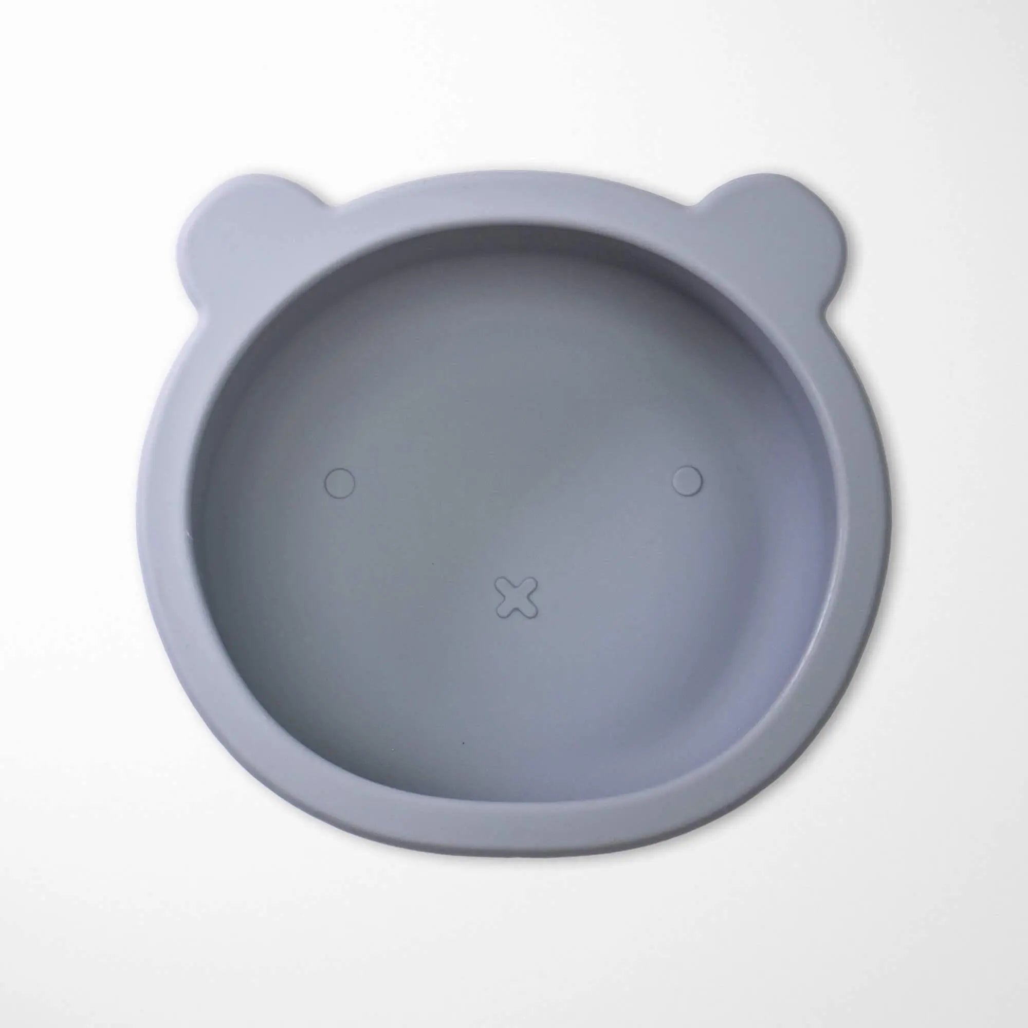 slate gray bear suction bowl with silicone construction that's dishwasher safe and microwave friendly for convenient mealtimes