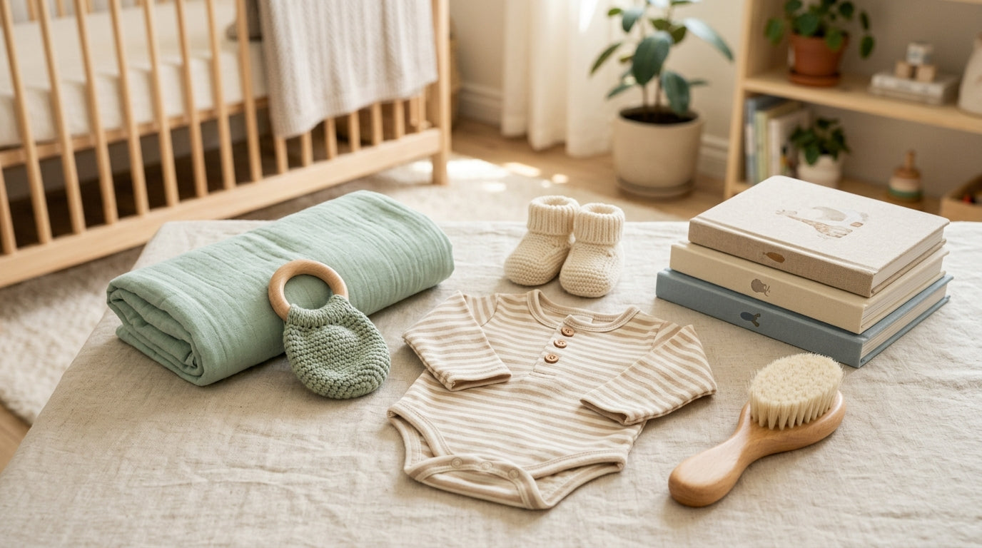 Mom looking exhausted while scrolling through a baby list on her phone