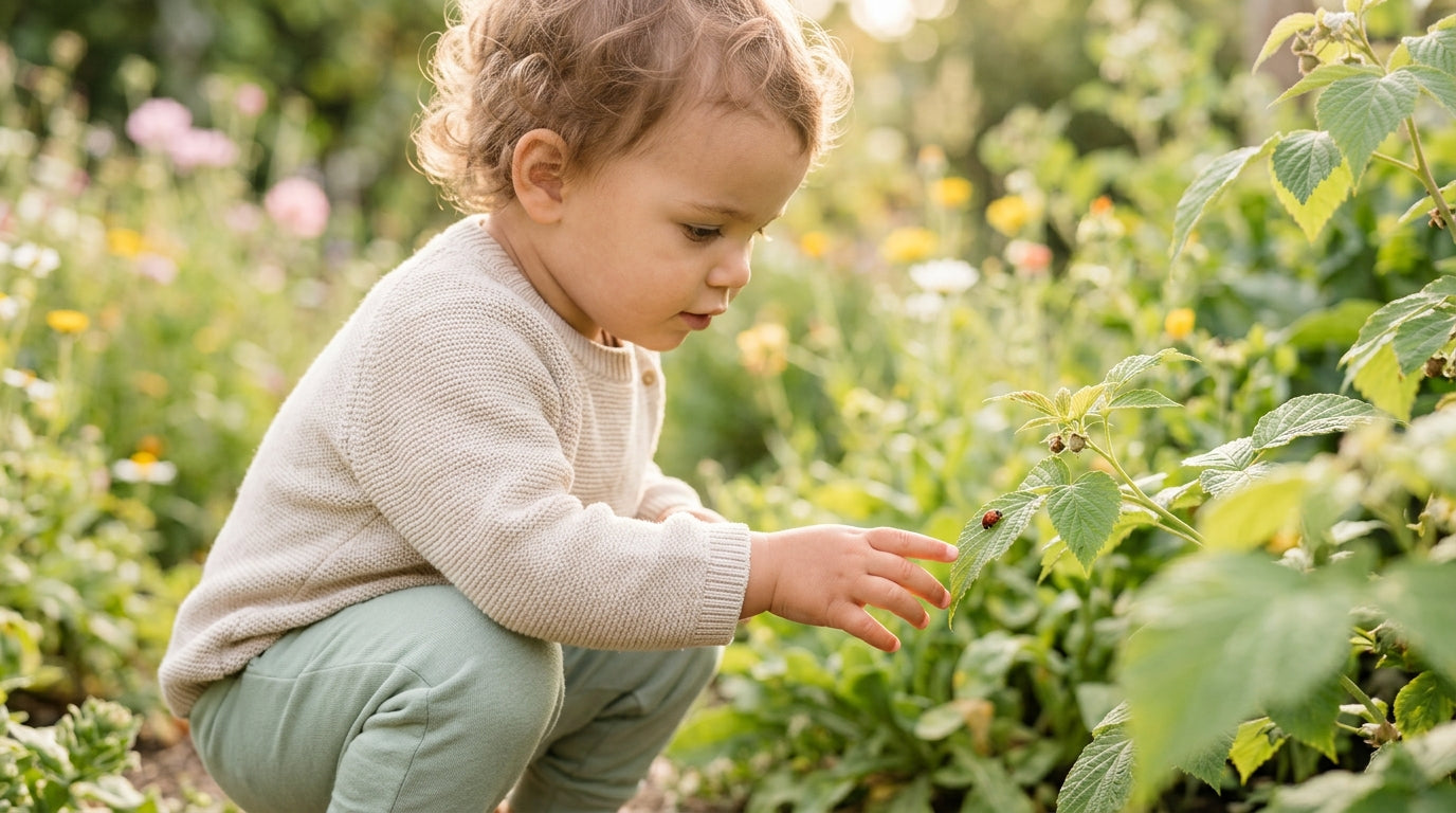 A close up of a spiky black and orange baby lady bug on a green leaf