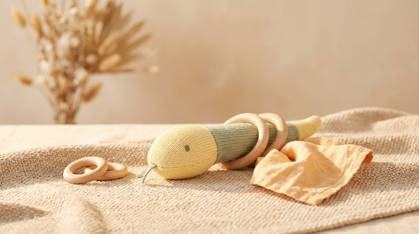 A mom holding a coffee looking stressed in a desert backyard setting.
